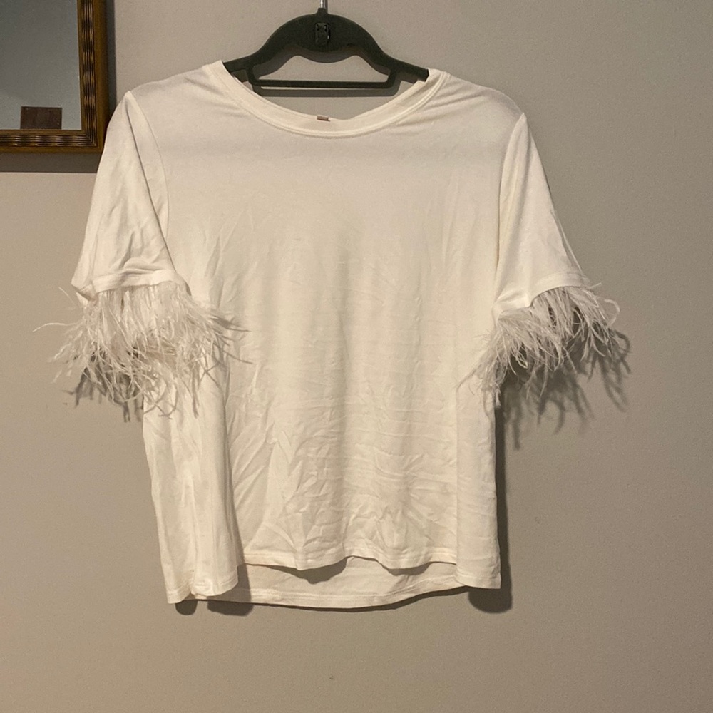 NWT White Feather Tee